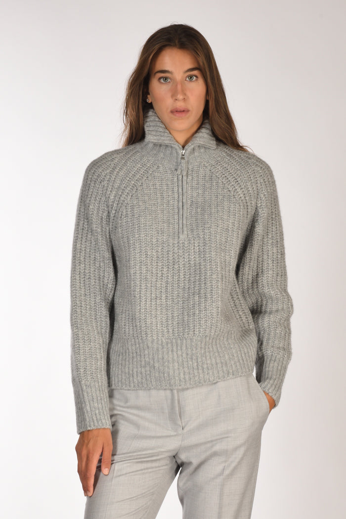 Allude Maglia Polo Grigio Chiaro Donna - 1