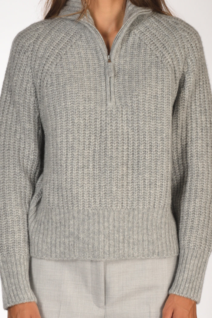 Allude Maglia Polo Grigio Chiaro Donna - 3