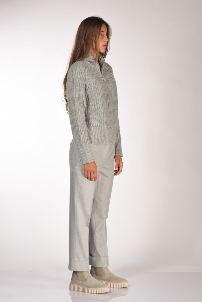 Allude Maglia Polo Grigio Chiaro Donna - 4
