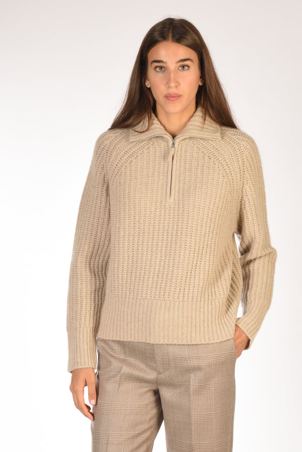 Allude Maglia Polo Beige Donna