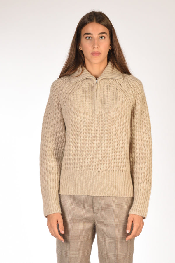 Allude Maglia Polo Beige Donna-2
