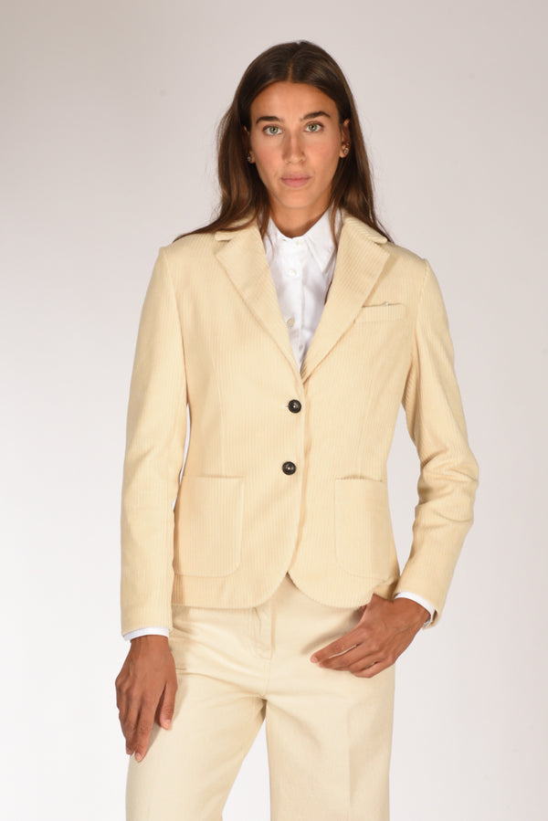 Circolo 1901 Giacca Monopetto Bianco Naturale Donna