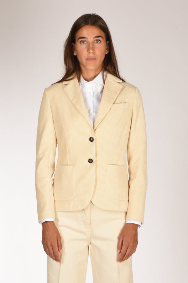 Circolo 1901 Giacca Monopetto Bianco Naturale Donna-2