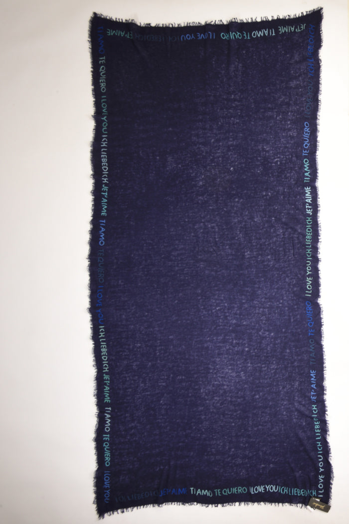 Faliero Sarti Stola Ricamata Blu Donna - 3