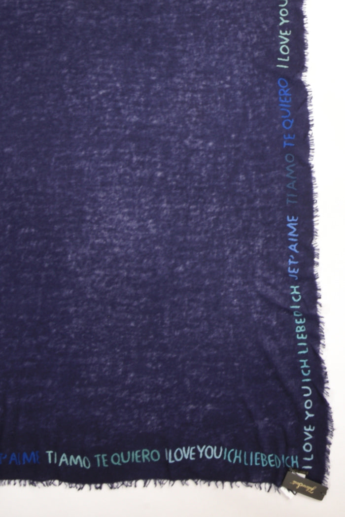 Faliero Sarti Stola Ricamata Blu Donna - 4