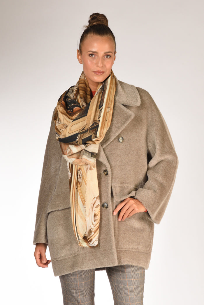 Faliero Sarti Stola Stampata Beige/multicolor Donna - 1