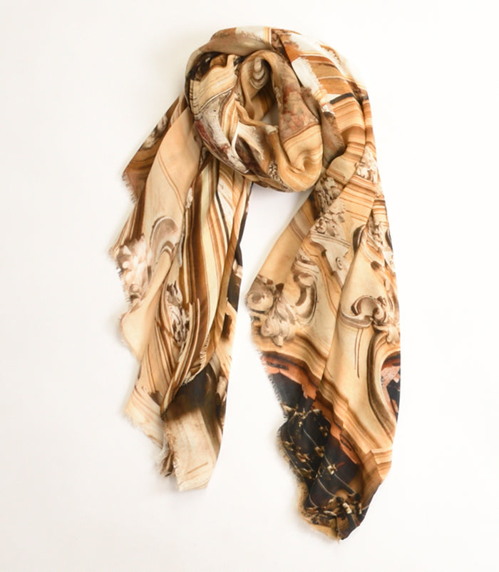 Faliero Sarti Stola Stampata Beige/multicolor Donna - 4