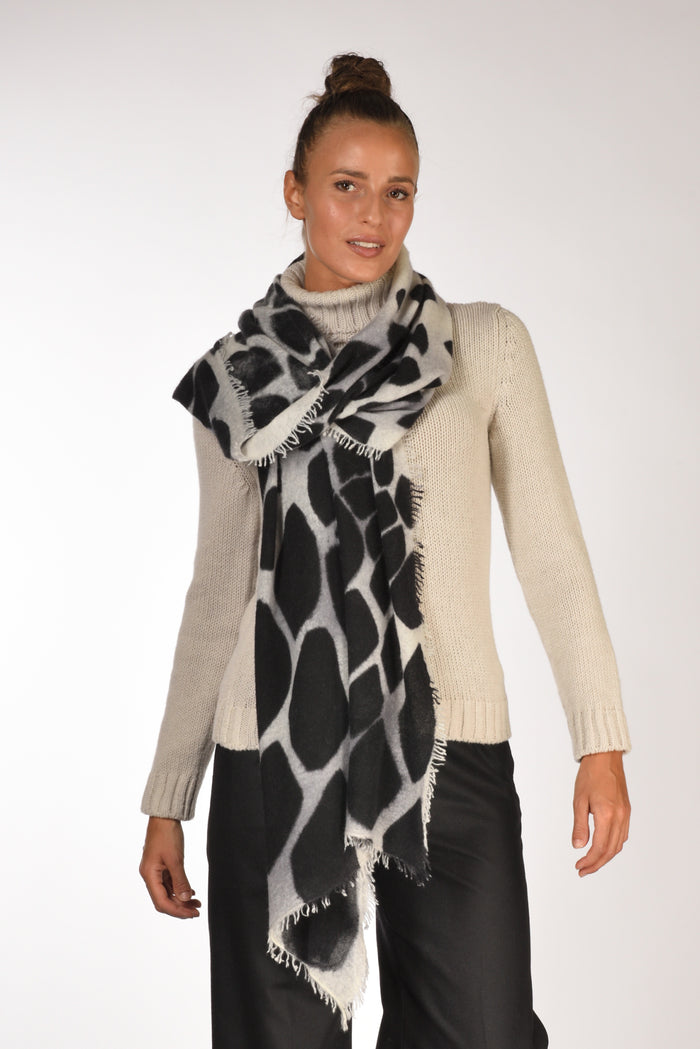 Faliero Sarti Stola Stampata Bianco/nero Donna - 1