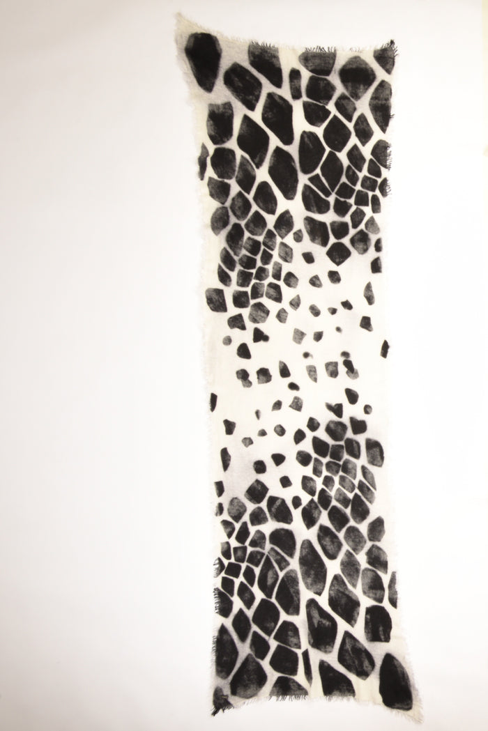 Faliero Sarti Stola Stampata Bianco/nero Donna - 3