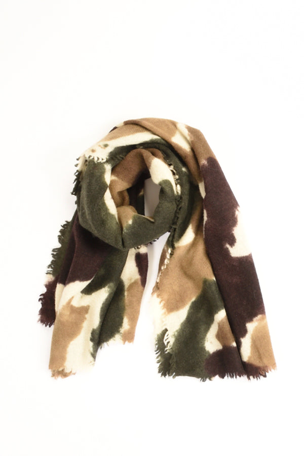 Faliero Sarti Stola Stampata Verde/beige Donna