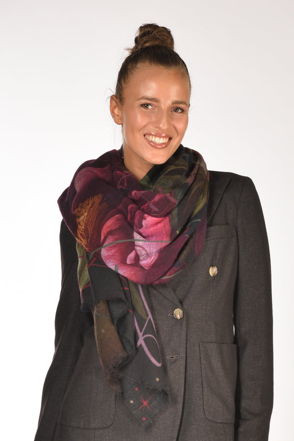 Faliero Sarti Stola Stampata Verde/multicolor Donna