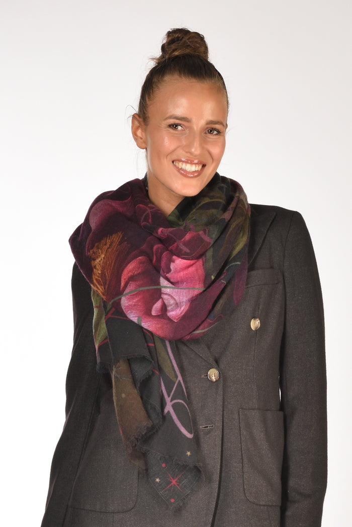 Faliero Sarti Stola Stampata Verde/multicolor Donna - 1