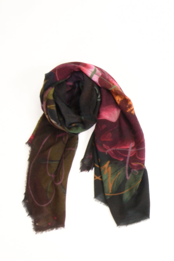 Faliero Sarti Stola Stampata Verde/multicolor Donna-2