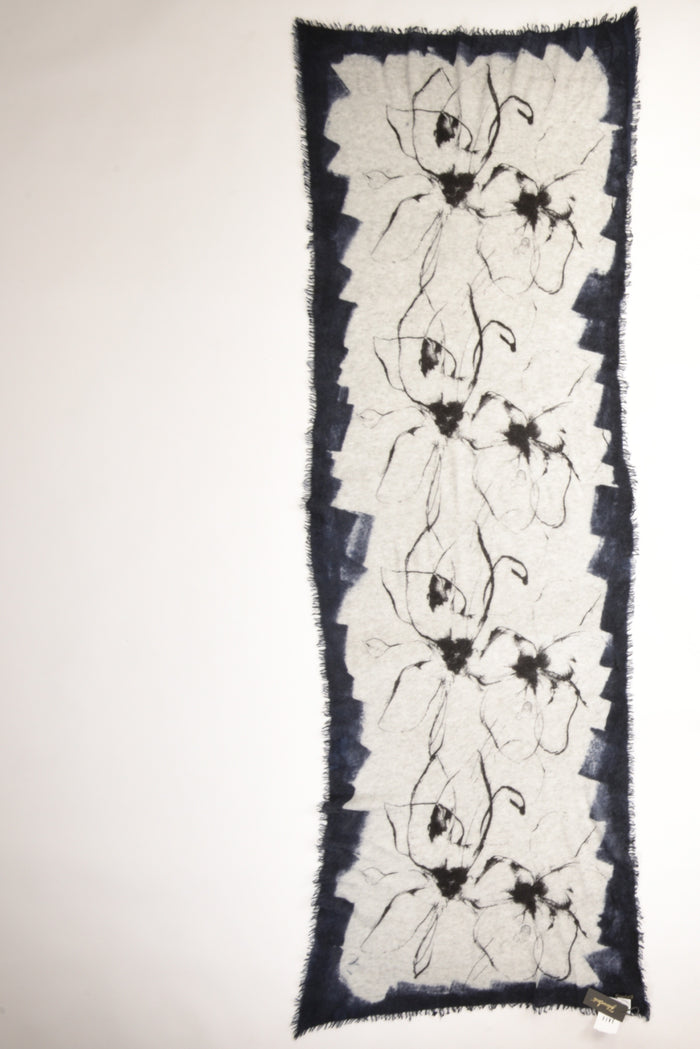 Faliero Sarti Stola Stampata Blu/bianco Donna - 3