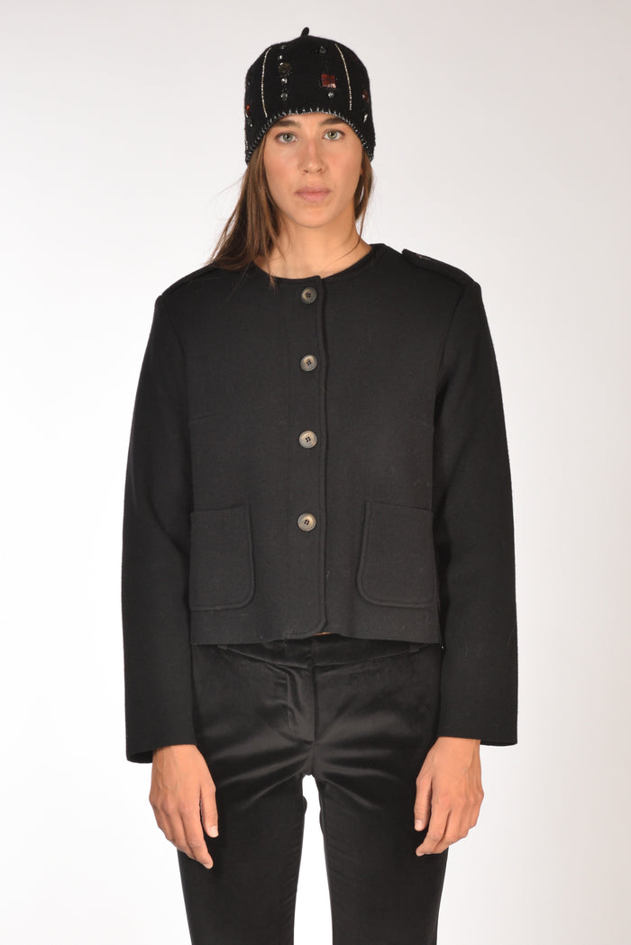 Base Milano Giacca Di Maglia Nero Donna - 2
