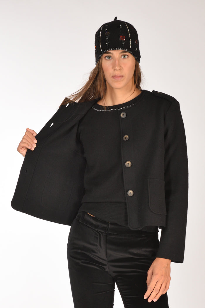 Base Milano Giacca Di Maglia Nero Donna - 6
