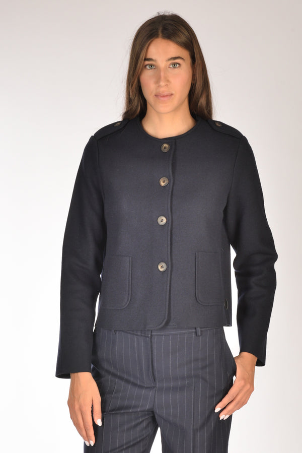 Base Milano Giacca Di Maglia Blu Donna