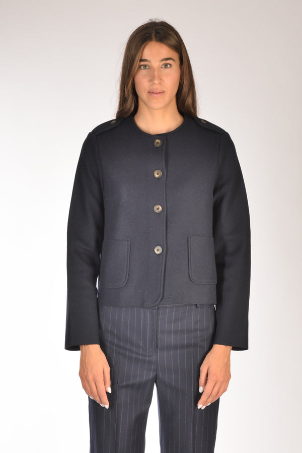 Base Milano Giacca Di Maglia Blu Donna-2