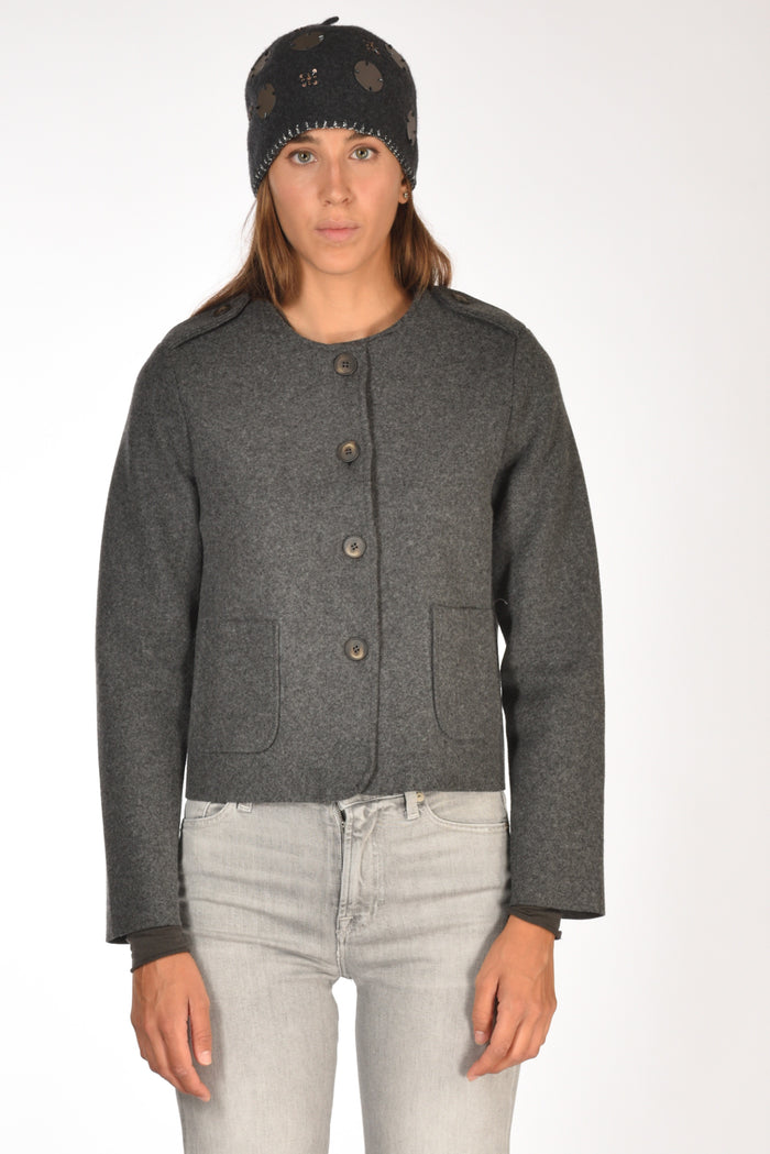 Base Milano Giacca Di Maglia Grigio Scuro Donna - 2