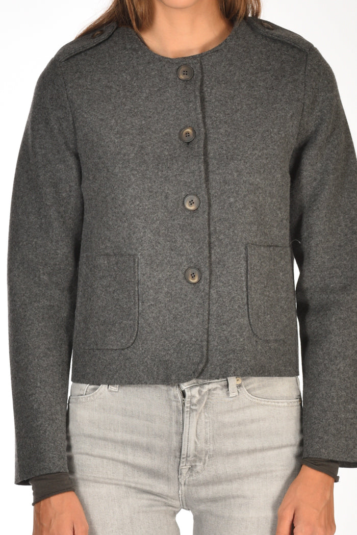 Base Milano Giacca Di Maglia Grigio Scuro Donna - 3