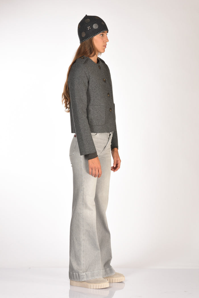 Base Milano Giacca Di Maglia Grigio Scuro Donna - 4