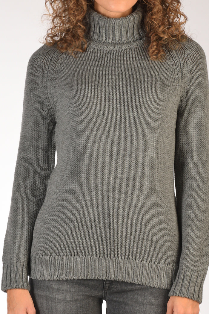 Base Milano Maglia Collo Alto Grigio Donna - 3
