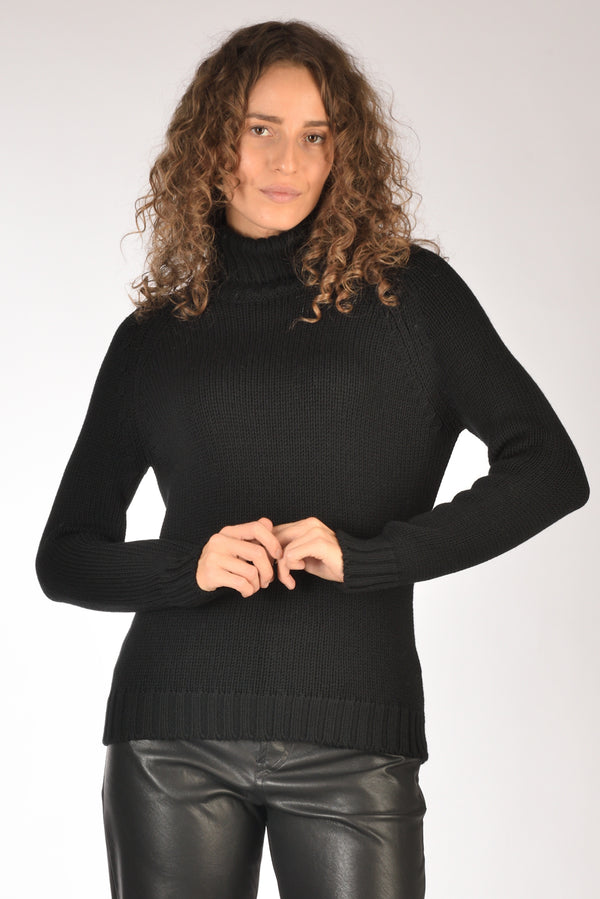 Base Milano Maglia Collo Alto Nero Donna