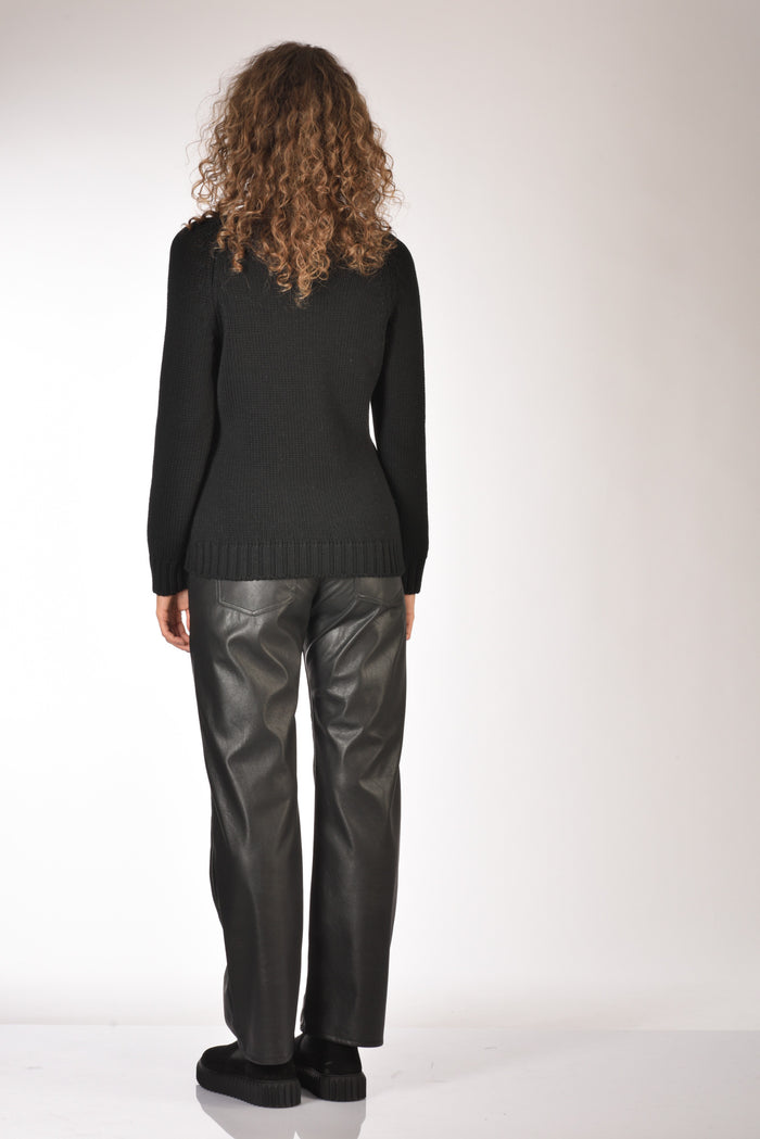 Base Milano Maglia Collo Alto Nero Donna - 5