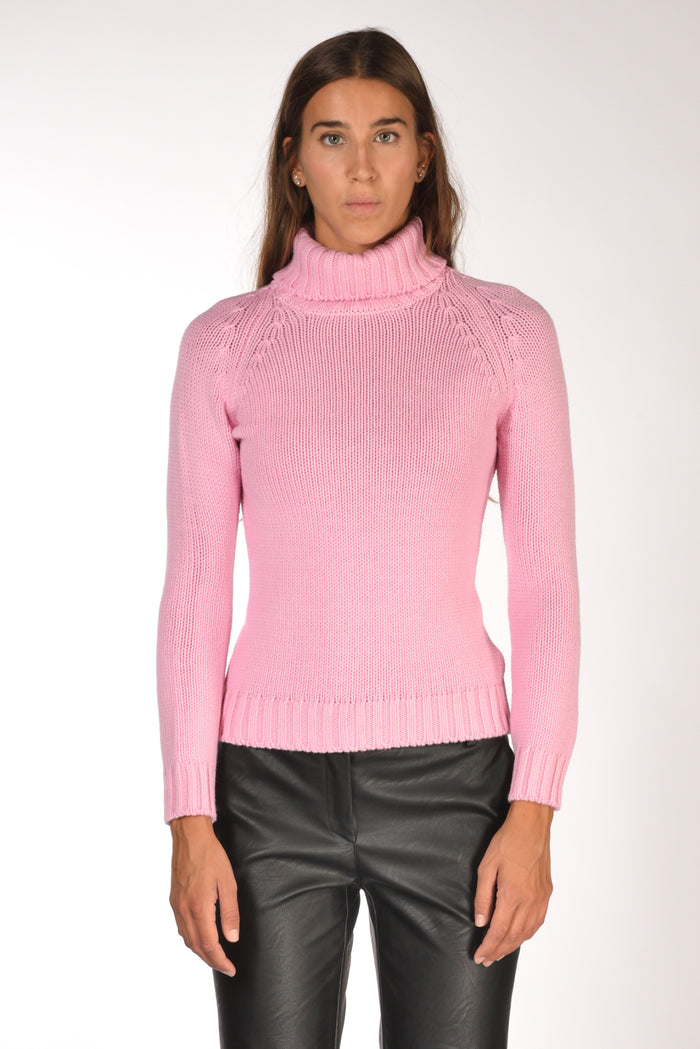 Base Milano Maglia Collo Alto Rosa Donna - 2