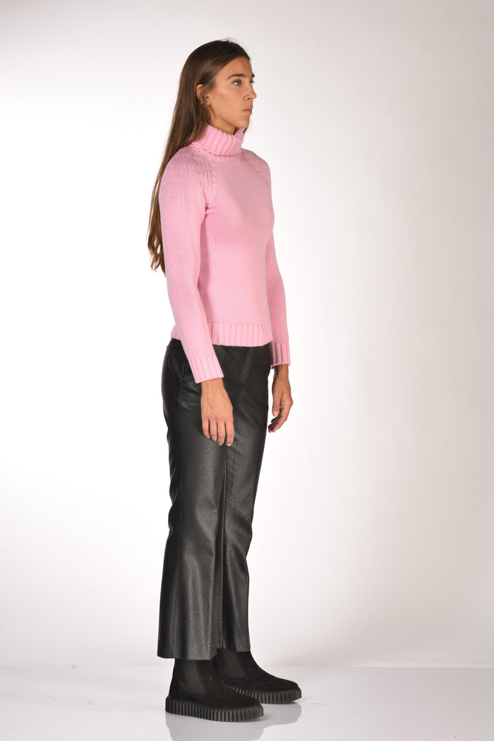 Base Milano Maglia Collo Alto Rosa Donna - 4