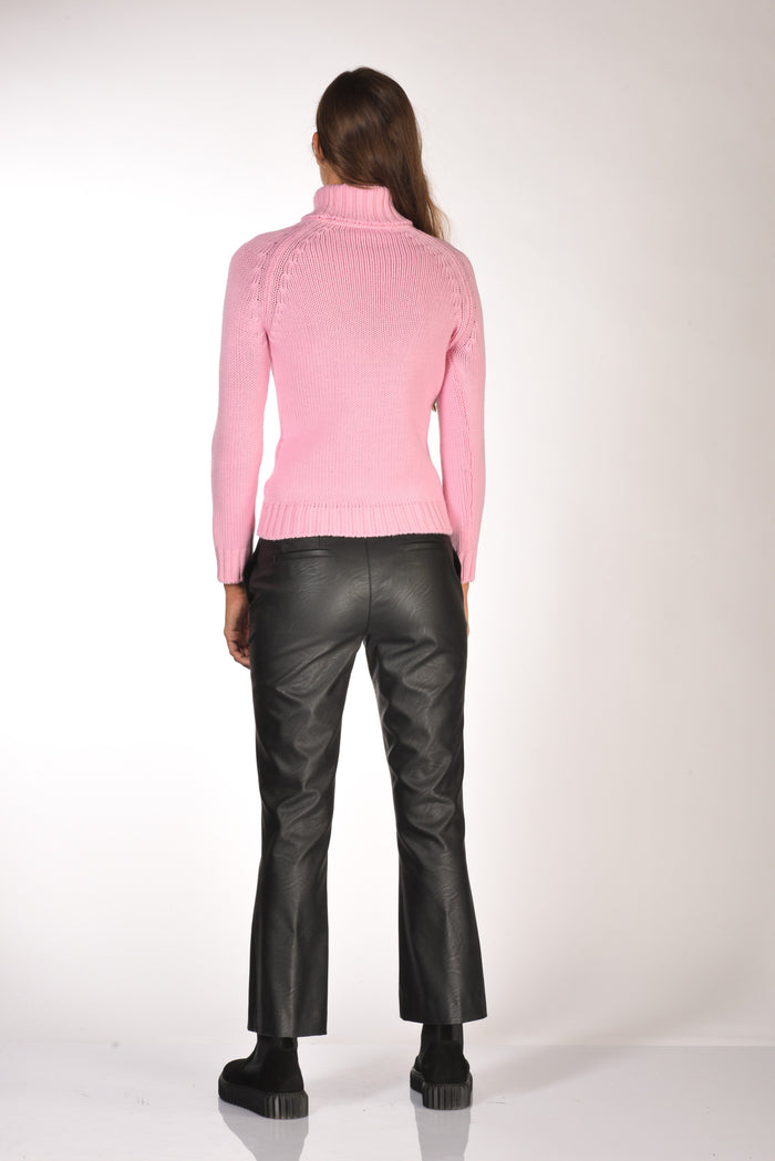 Base Milano Maglia Collo Alto Rosa Donna - 5