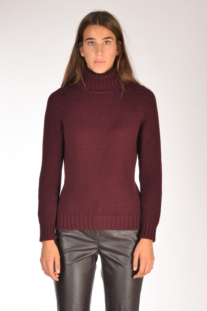Base Milano Maglia Collo Alto Bordeaux Donna - 2