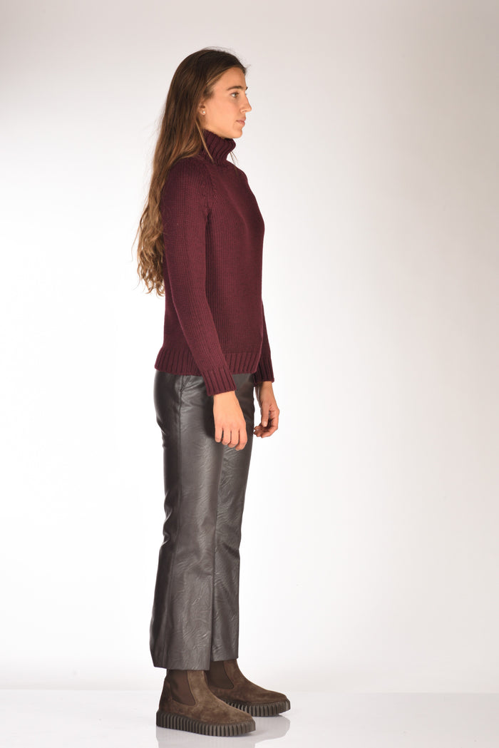 Base Milano Maglia Collo Alto Bordeaux Donna - 4