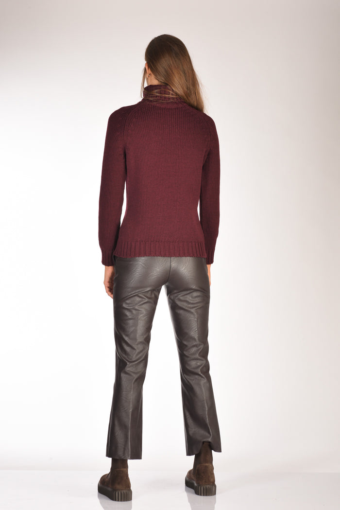 Base Milano Maglia Collo Alto Bordeaux Donna - 5
