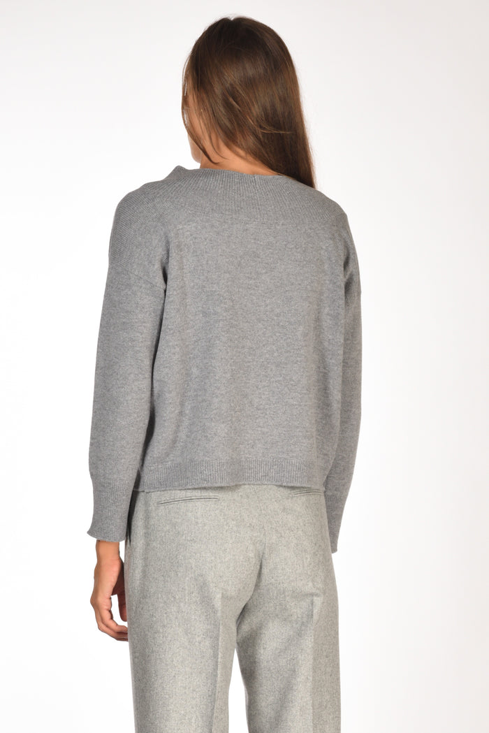 Base Milano Maglia Scollo V Grigio Donna - 5