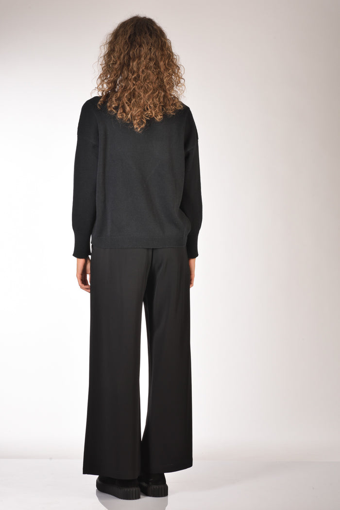 Base Milano Maglia Scollo V Nero Donna - 5