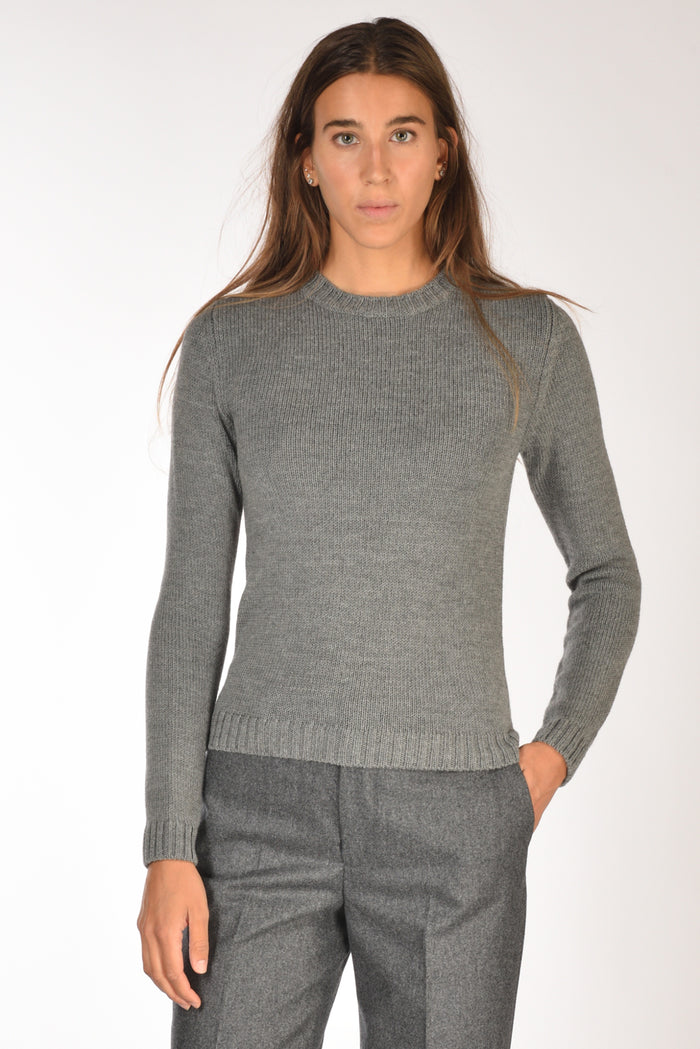 Base Milano Maglia Girocollo Grigio Donna - 1