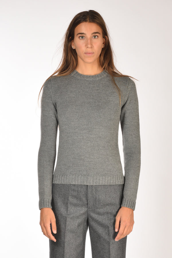 Base Milano Maglia Girocollo Grigio Donna-2