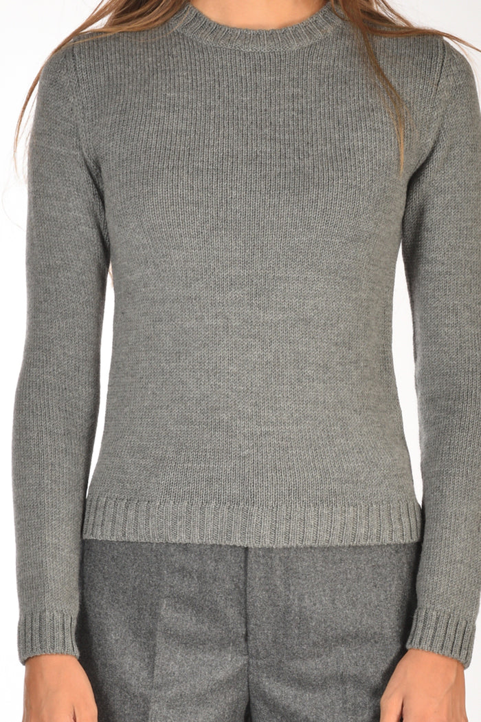 Base Milano Maglia Girocollo Grigio Donna - 3