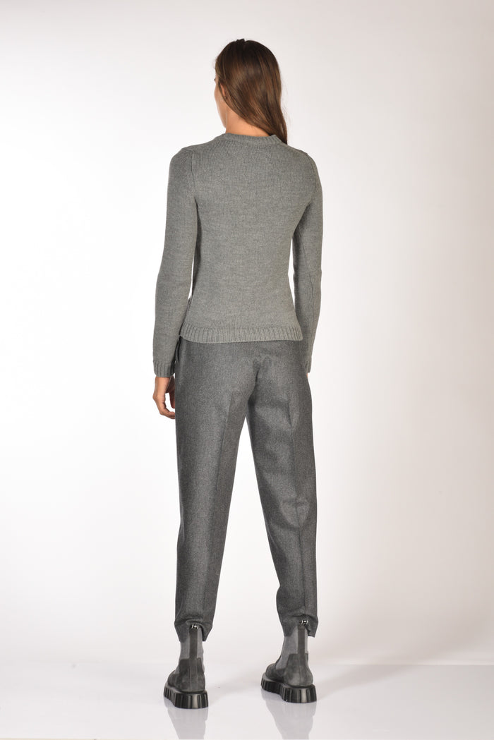 Base Milano Maglia Girocollo Grigio Donna - 5