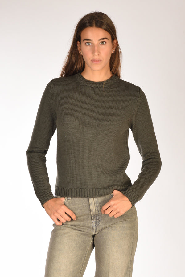 Base Milano Maglia Girocollo Verde Scuro Donna