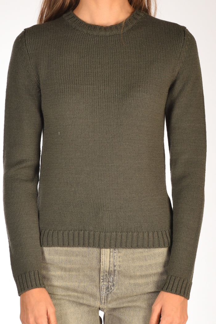 Base Milano Maglia Girocollo Verde Scuro Donna - 3