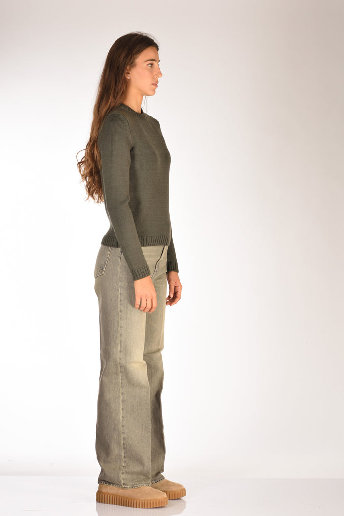 Base Milano Maglia Girocollo Verde Scuro Donna - 4