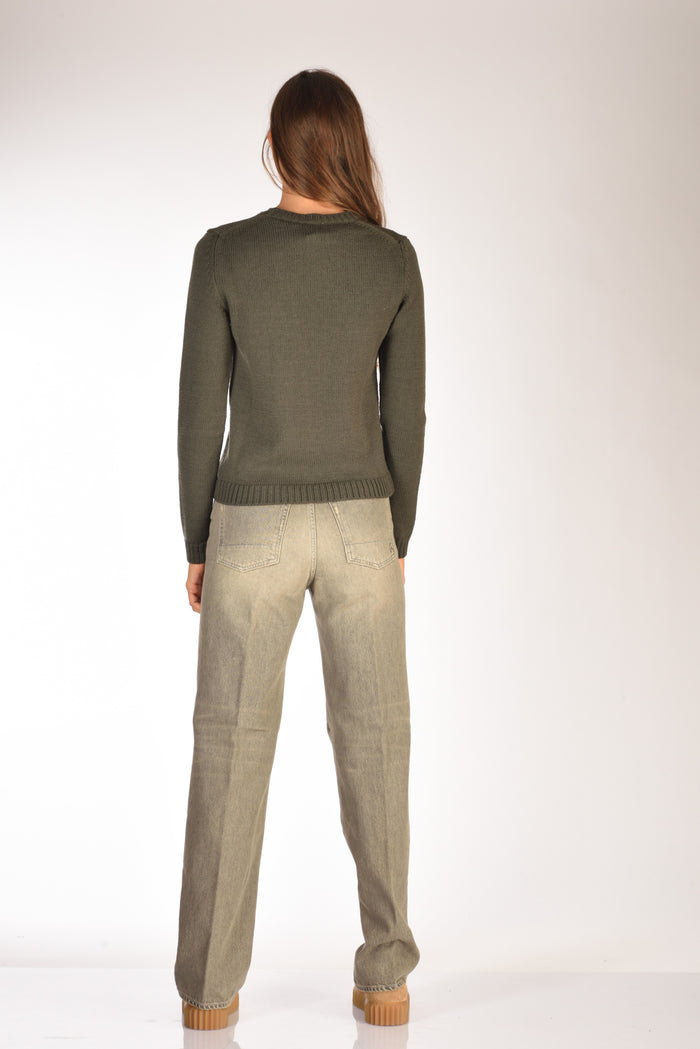 Base Milano Maglia Girocollo Verde Scuro Donna - 5