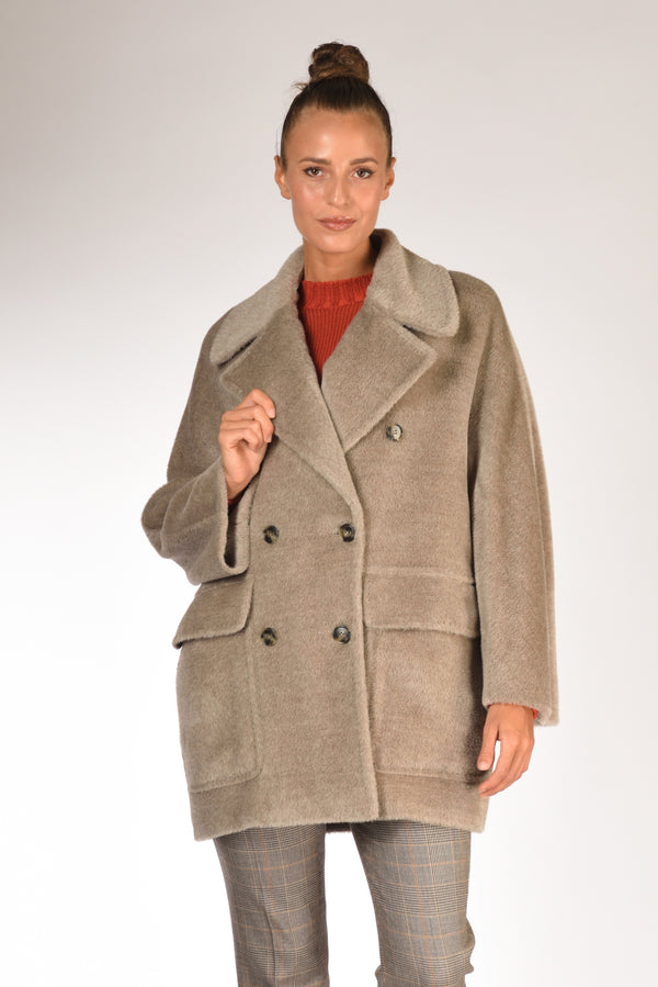 Five Caban Doppiopetto Beige Scuro Donna