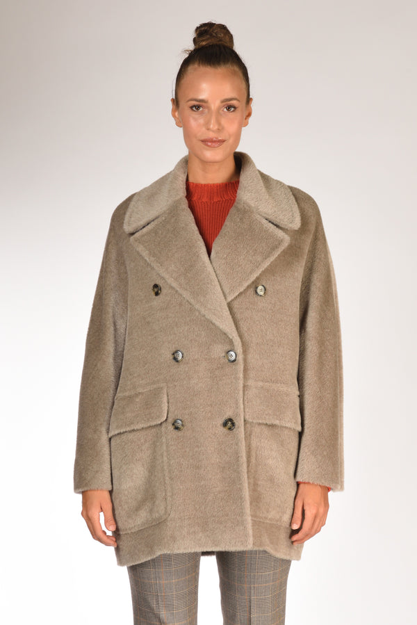 Five Caban Doppiopetto Beige Scuro Donna-2