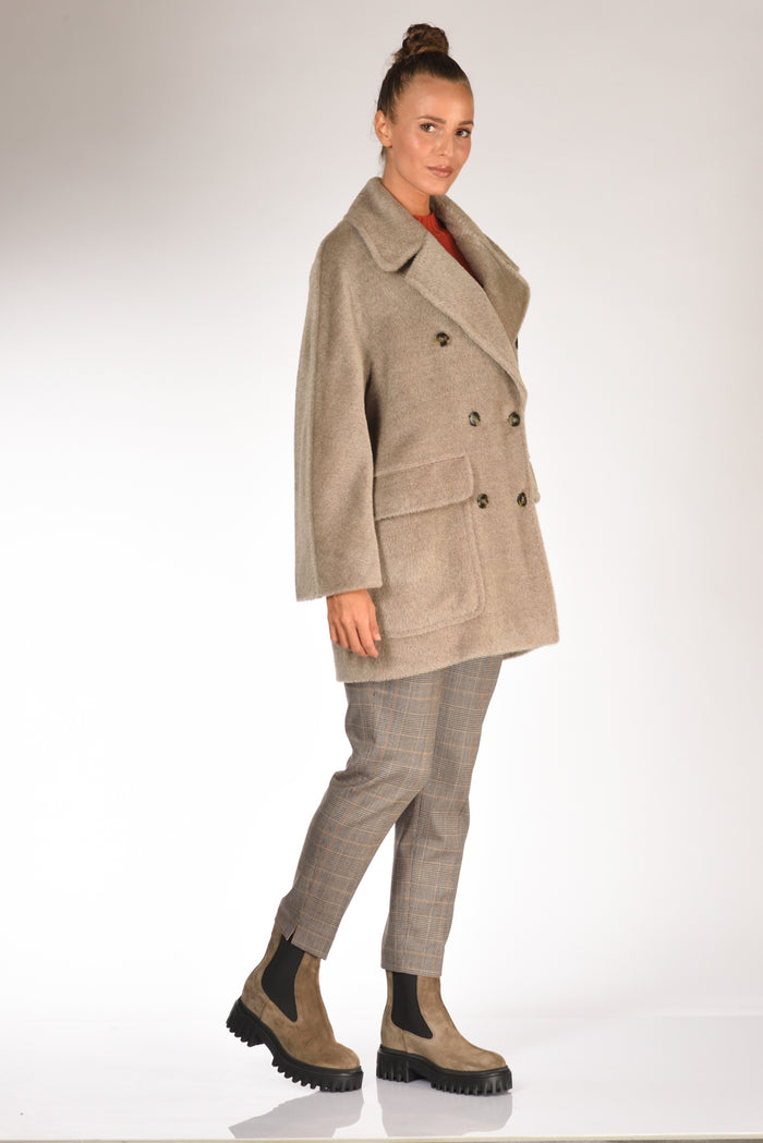 Five Caban Doppiopetto Beige Scuro Donna - 4