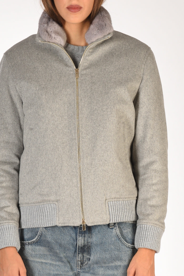 Five Bomber Zippato Grigio Donna - 3