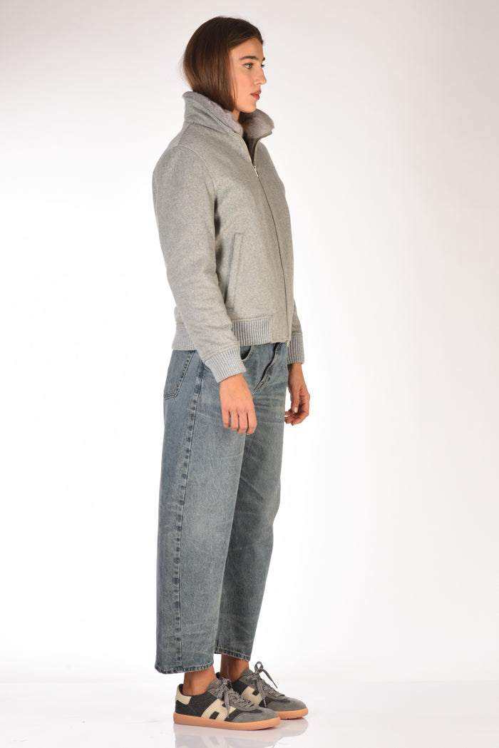 Five Bomber Zippato Grigio Donna - 4