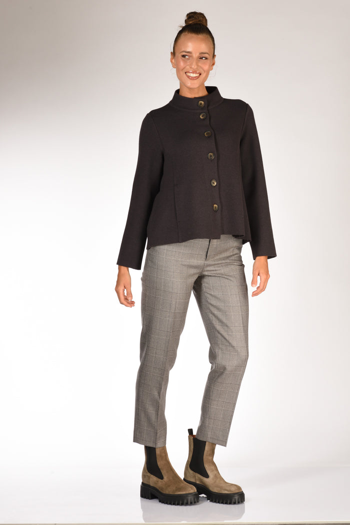 Anne Claire Giacca In Maglia Marrone Donna - 4